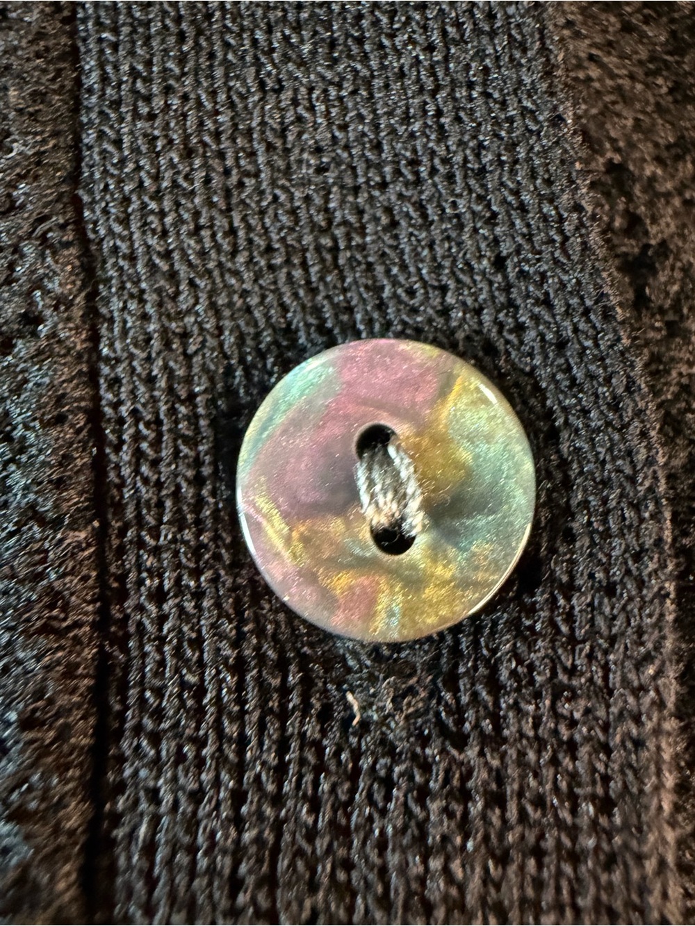 Croft & Barrow Black Long-Sleeve Floral Texture Polo Sweater Girls XL 💕🖤 - Picture 5 of 11